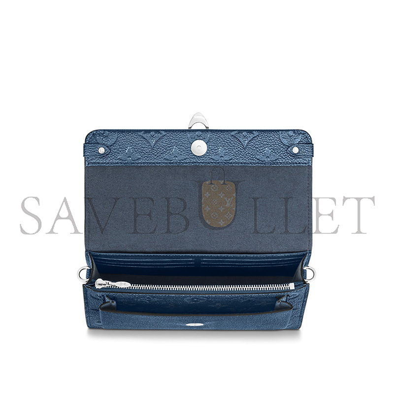 LOUIS VUITTON PLATINE MONOGRAM EMPREINTE VAVIN CHAIN WALLET SILVER HARDWARE M59077 (19*12*4cm)